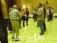 Dancing "Jac y Do" at the Temple of Peace in Cardiff.