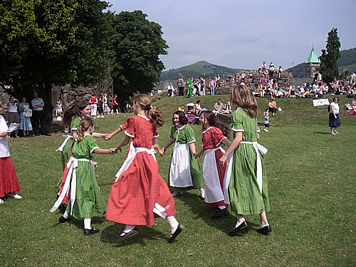 Welsh folk dancing at the "Gwyl Plant" (Children's Festival) at Abergavenny.