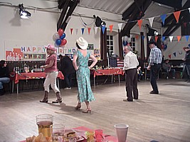 Pam, Gwen, Griff & Mick practising the line dance.